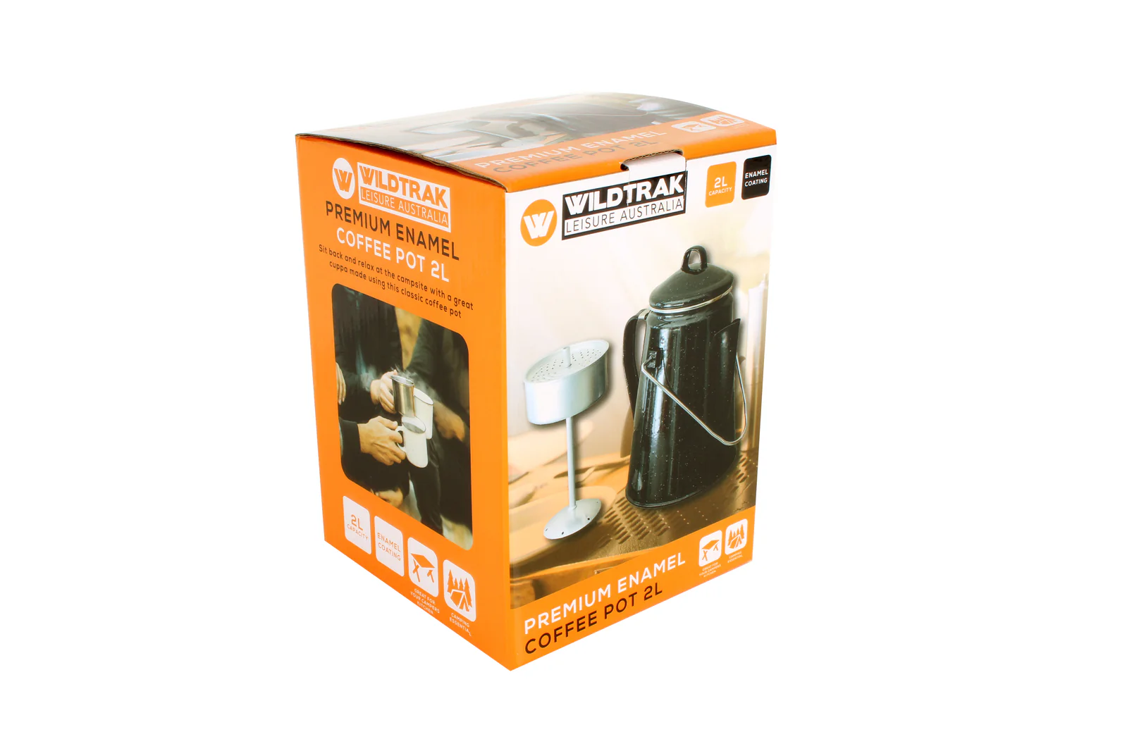 Wildtrak Premium Enamel 2L/25cm Coffee Pot (Black) - Image 2