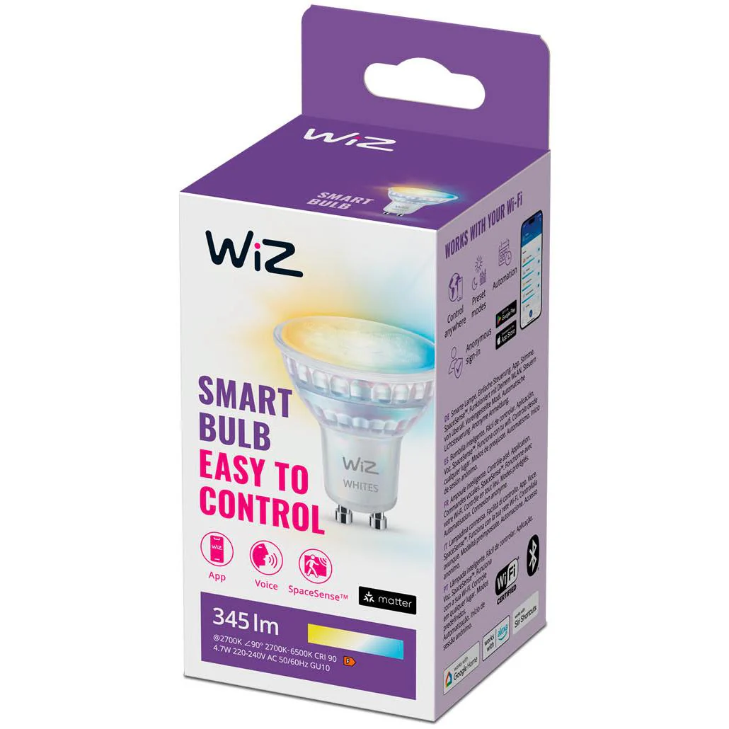 WiZ White Ambient Glass Smart Bulb (GU10) - Image 3