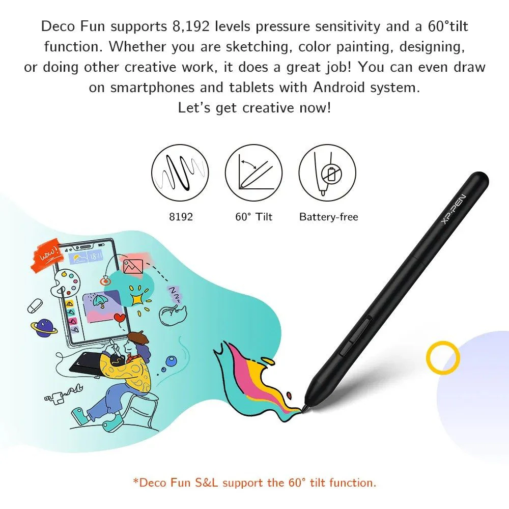 XPPen Deco Fun L Graphics Tablet - Black - Image 5