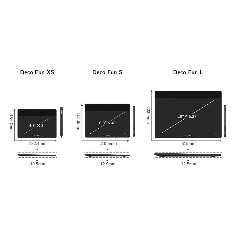 XPPen Deco Fun S Graphics Tablet - Black - Image 2