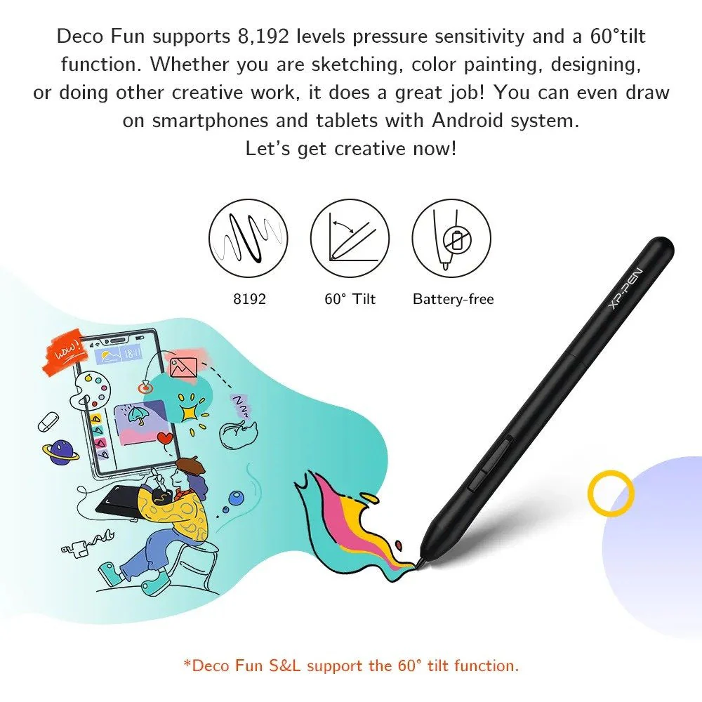 XPPen Deco Fun XS Graphics Tablet - Black - Image 4