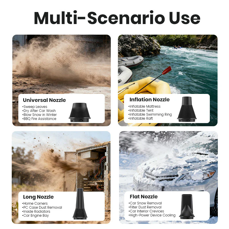 ZLOS MM07 Mini Portable Turbo Blower 120W Cordless Air Duster High Power for Dust Cleaning, Car Drying, Snow Removal & Inflation - Image 3