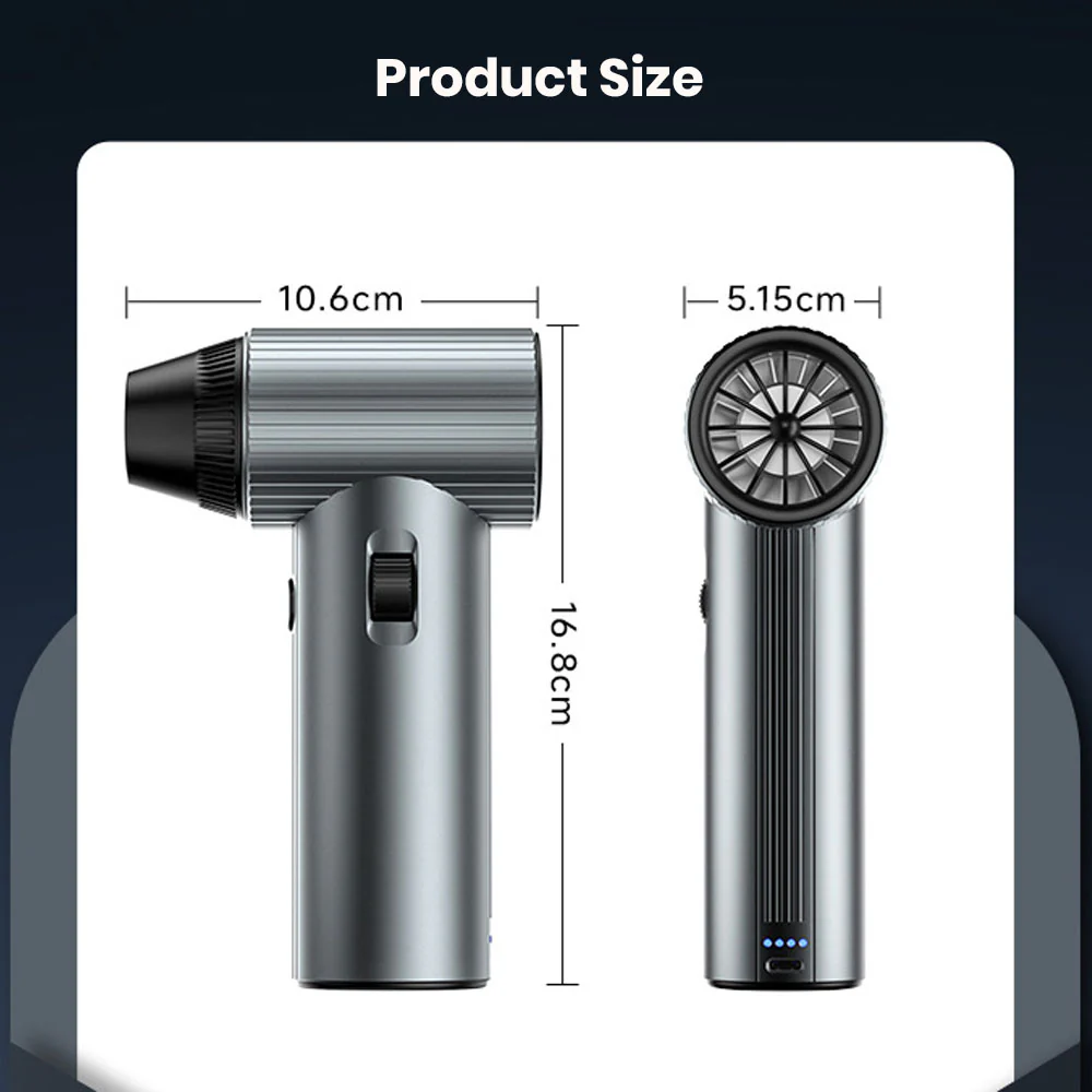 ZLOS MM09 Portable 280W High-Power Turbo Blower Cordless Air Duster for Dust Cleaning, Drying & Outdoor Use - Image 6