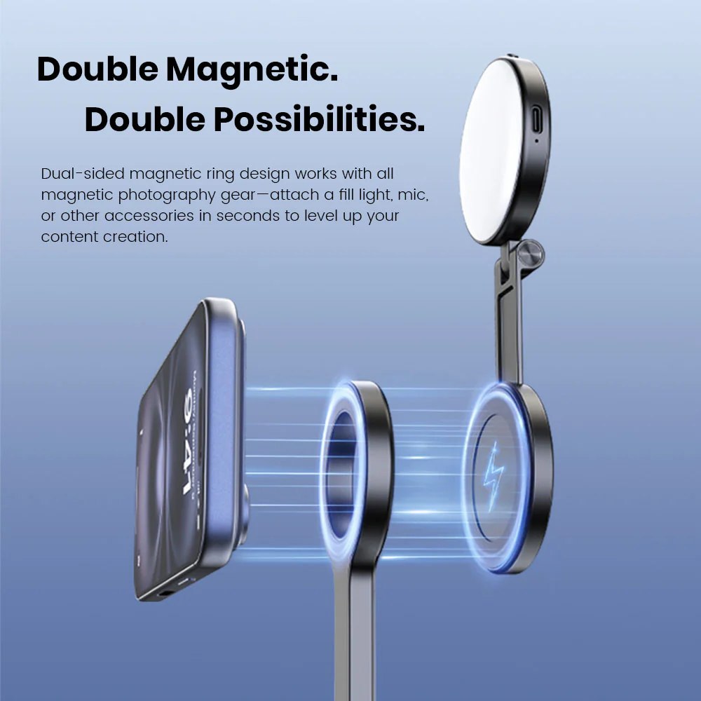 ZLOS PS14 Auto-Open 180cm Tall Tripod Magnetic Selfie Stick with Bluetooth Remote - Image 4